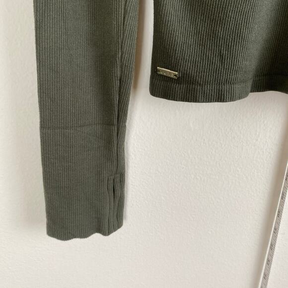 Lune Active Maia Rib Long Sleeve Top Size L Moss Green - Picture 8 of 11
